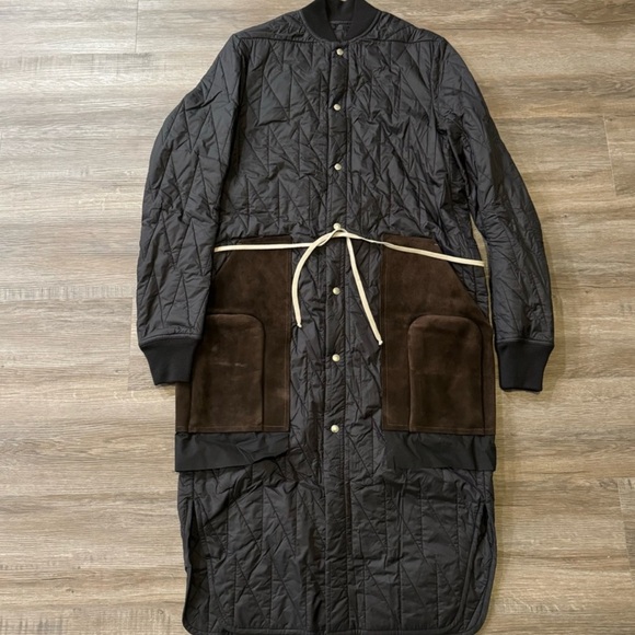 Rick Owens Jackets & Blazers - Rick Owens Quilted Flight Black Brown Long Jacket Coat